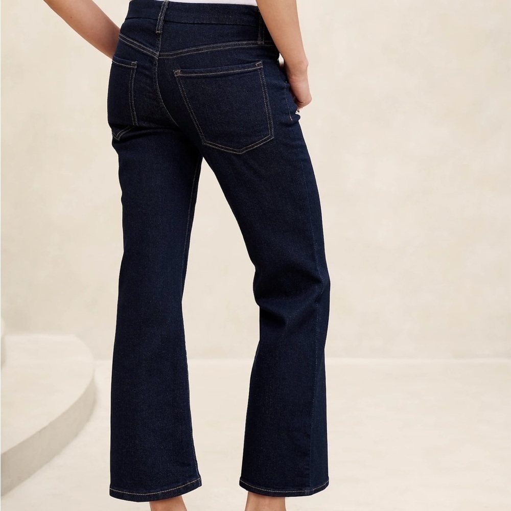 Y2K Banana Republic Urban Boot cut Womens Size 4 Blue Jean Low Rise Dark Wash - Picture 3 of 10